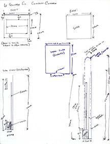 Drawings of a paper film plate holder for a Compass Camera.