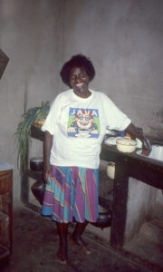 A Chakohwa woman in her kitchen. Taken with a Pentax K1000 and Sunpak flash.